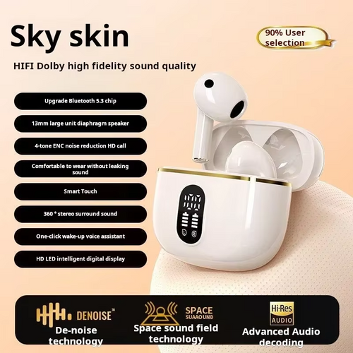 True Wireless Earphone HIFI Stereo Sound Bluetooth Headphones Power Display Earbuds For IPhone Xiaomi Samsung Headset Cable