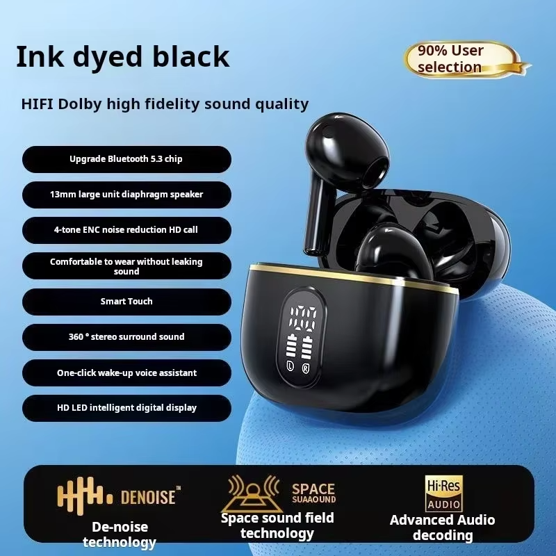 True Wireless Earphone HIFI Stereo Sound Bluetooth Headphones Power Display Earbuds For IPhone Xiaomi Samsung Headset Cable
