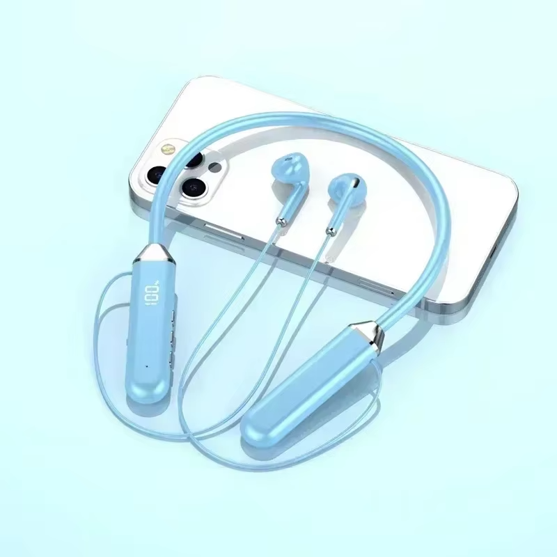 Wireless Neckband Bluetooth Earphones High Sound Quality Stereo Battery Display HD Voice Call Sports Headphones New Product