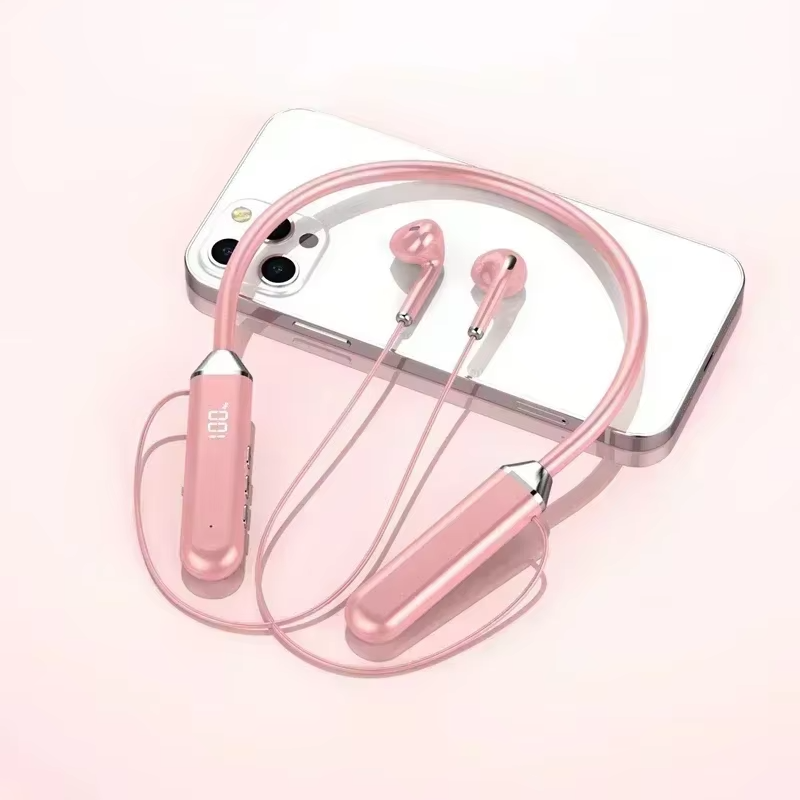 Wireless Neckband Bluetooth Earphones High Sound Quality Stereo Battery Display HD Voice Call Sports Headphones New Product