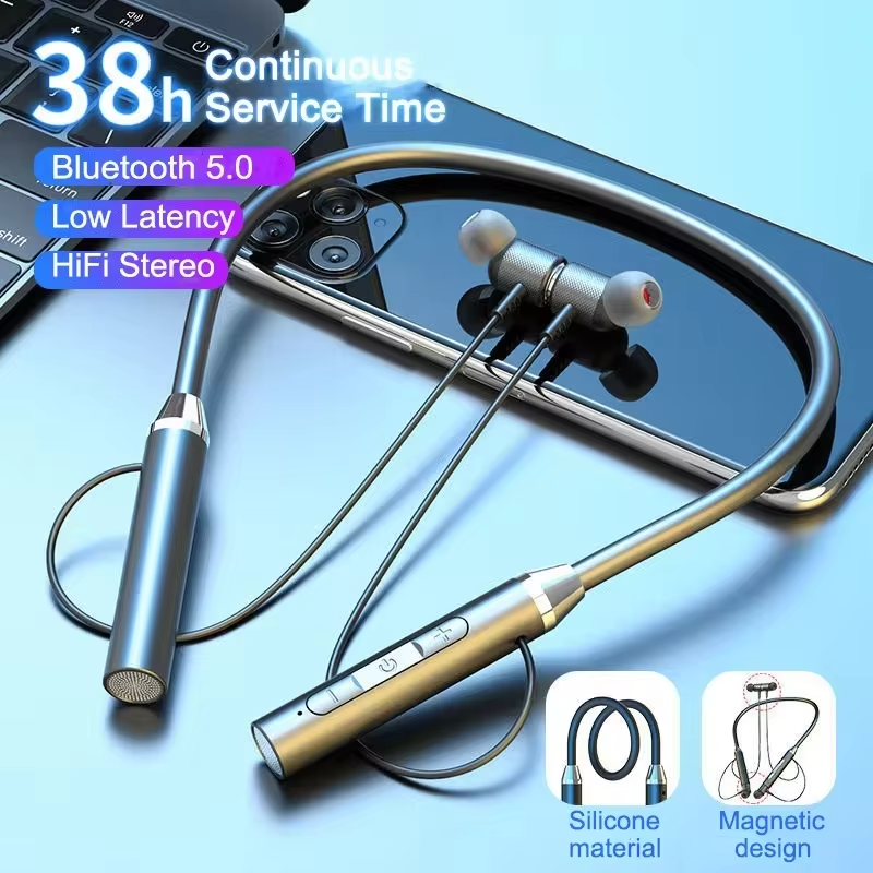 Wireless Headphones Bluetooth 5.0 Neckband Earphones HiFi 9D Stereo Sports Headset Waterproof Magnetic Earbuds For iPhone