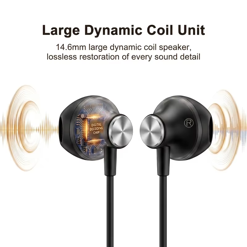 Type C Wired Headphones In Ear Earphones HiFi Surround Sound USB C Earbuds Headset For Samsung Galaxy S26 S25 S24 S23 S22 Ultra