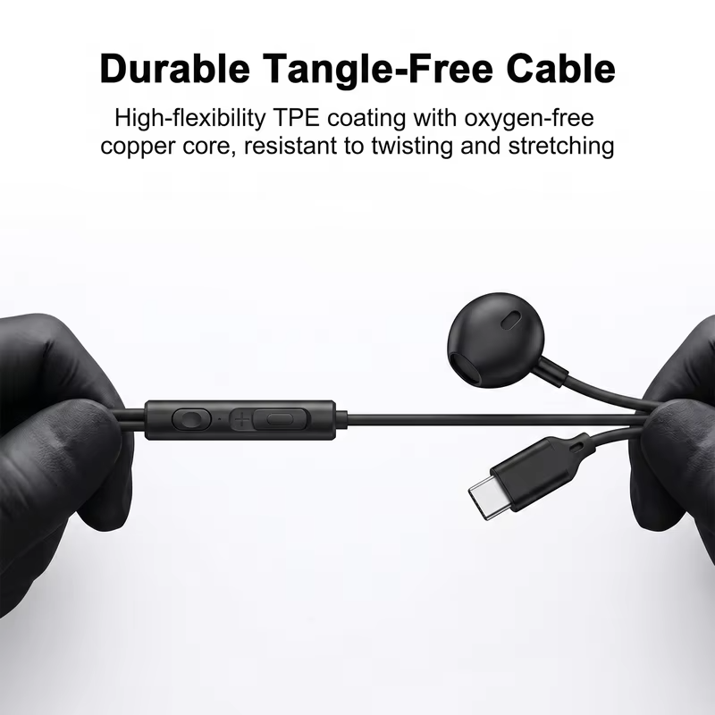Type C Wired Headphones In Ear Earphones HiFi Surround Sound USB C Earbuds Headset For Samsung Galaxy S26 S25 S24 S23 S22 Ultra